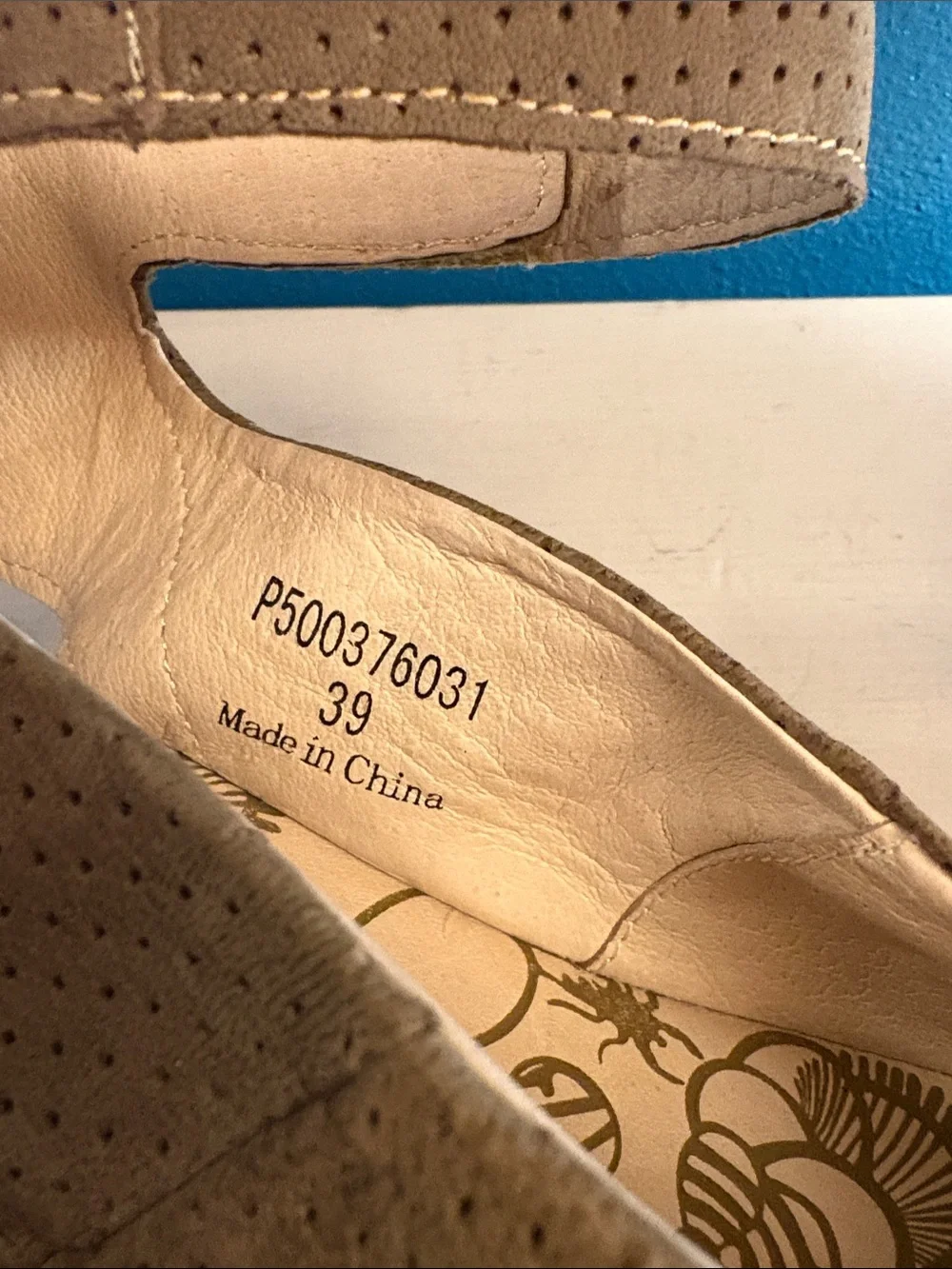Fly London Yala Perf Platform Wedge Peep-Toe Ankle Strap Sandal - Taupe 39(8.5)
